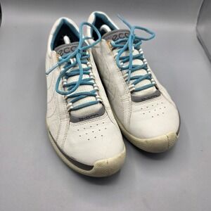 Ecco Biom Golf Shoes Womens 40 White Leather Hyrdomax Spikeless Lace Up